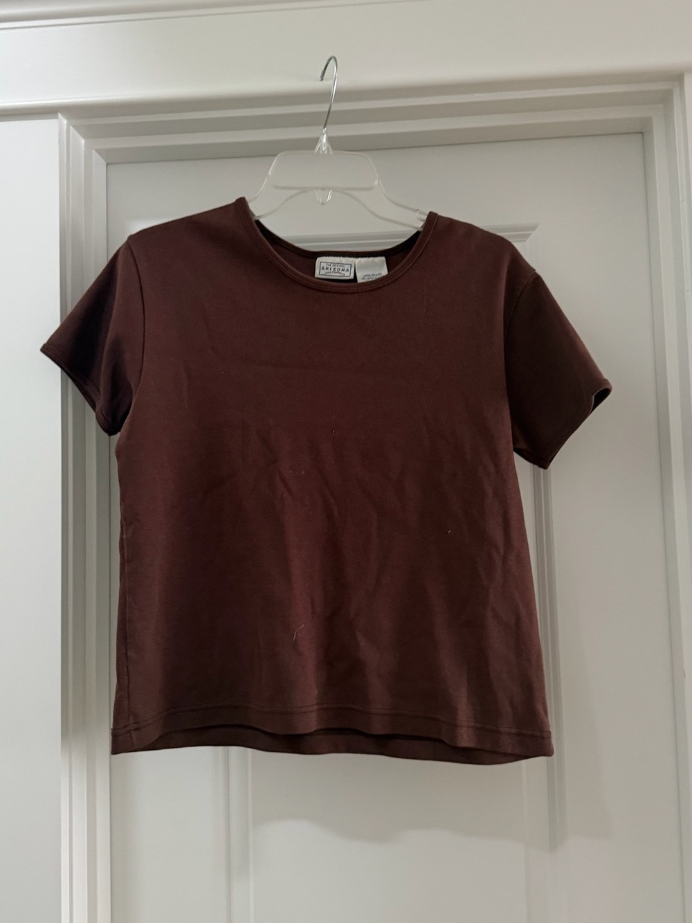 Arizona Jean Company Brown Ribbed Crewneck Tee | L